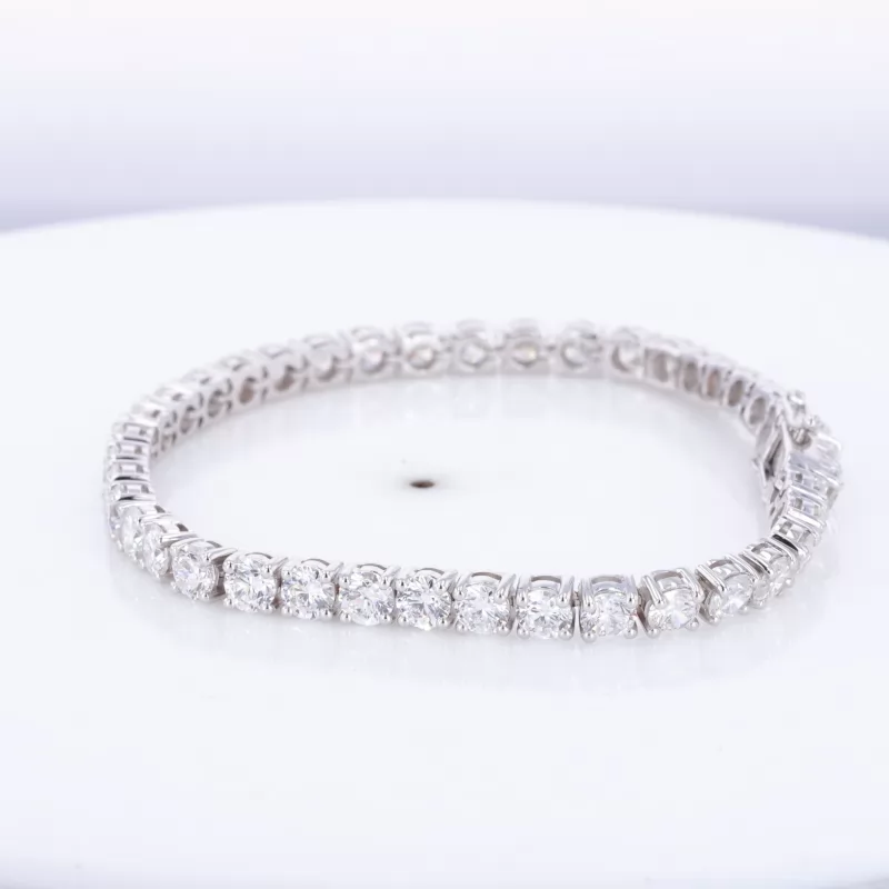 4mm Round Brilliant Cut Lab Grown Diamond Lab Grown Diamond 14K White Gold Tennis Bracelet