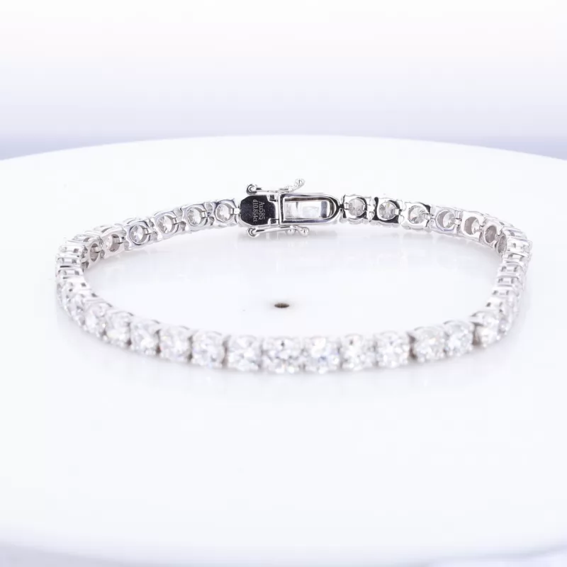 4mm Round Brilliant Cut Lab Grown Diamond Lab Grown Diamond 14K White Gold Tennis Bracelet