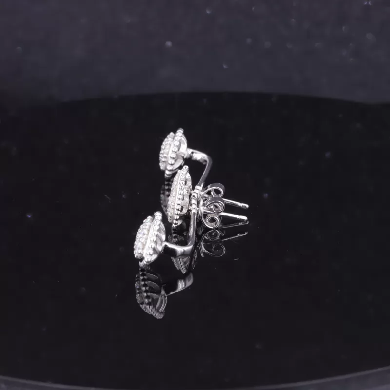 2.3mm Round Brilliant Cut Moissanite S925 Sterling Silver Pear design Drop Dangle Diamond Earrings