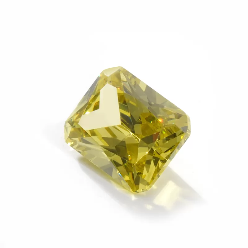 Octagon Princess Cut Olive Color Cubic Zirconia