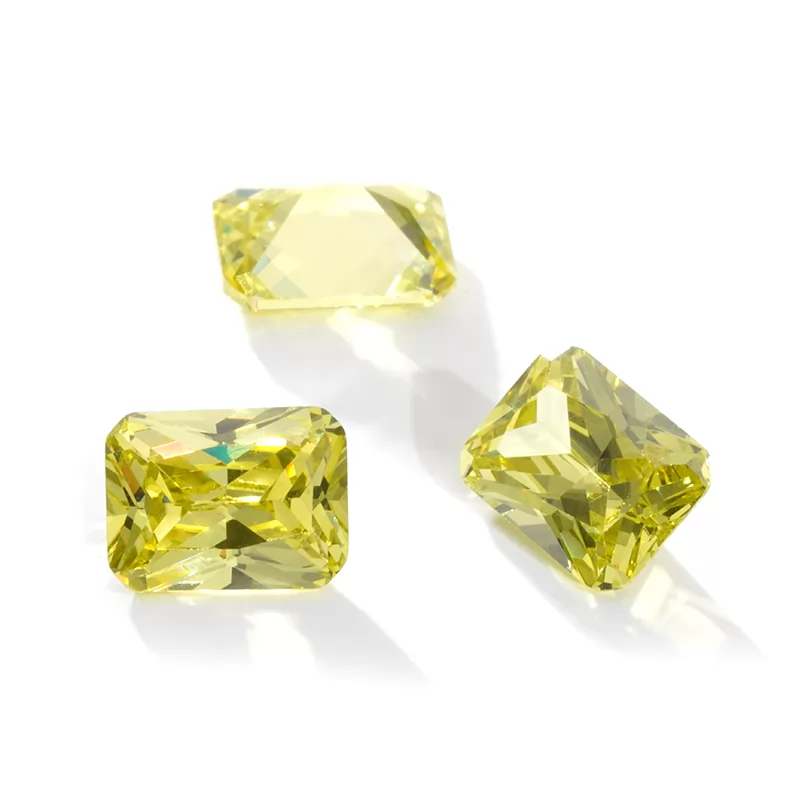 Octagon Princess Cut Olive Color Cubic Zirconia