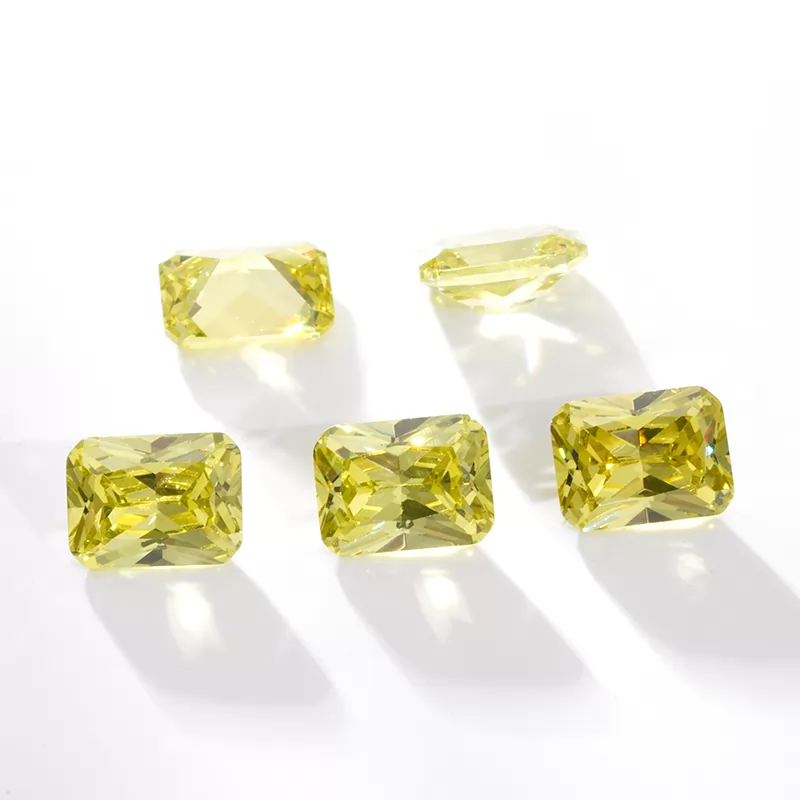 Octagon Princess Cut Olive Color Cubic Zirconia