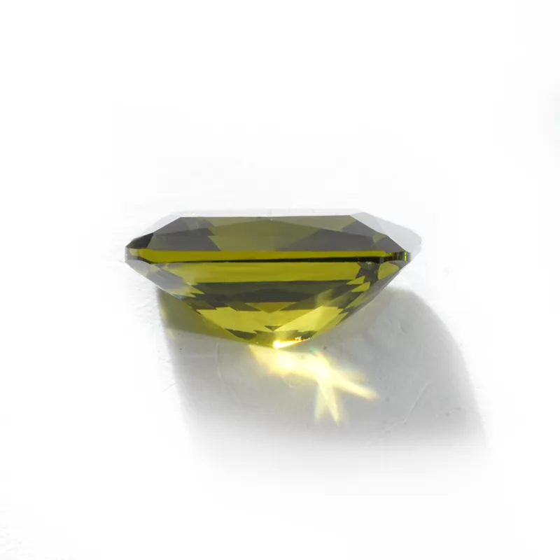Octagon Princess Cut Peridot Color Cubic Zirconia