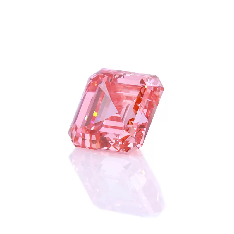 Asscher Cut Pink Color 3.385ct CVD Lab Grown Diamond