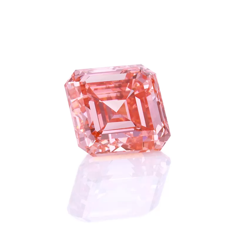 Asscher Cut Pink Color 3.385ct CVD Lab Grown Diamond