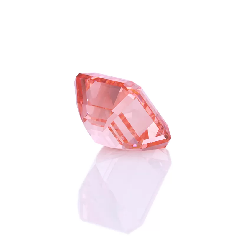 Asscher Cut Pink Color 3.385ct CVD Lab Grown Diamond