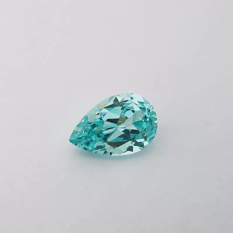 Paraiba Color Pear Cut Lab Grown Sapphire