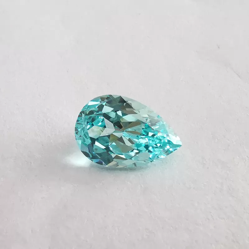 Paraiba Color Pear Cut Lab Grown Sapphire