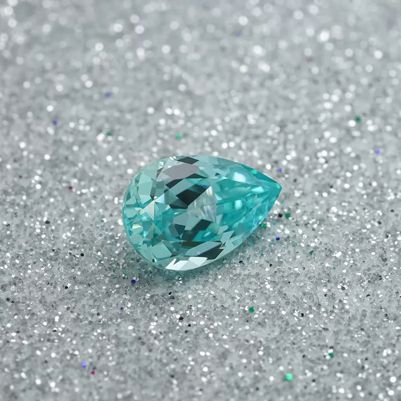 Paraiba Color Pear Cut Lab Grown Sapphire