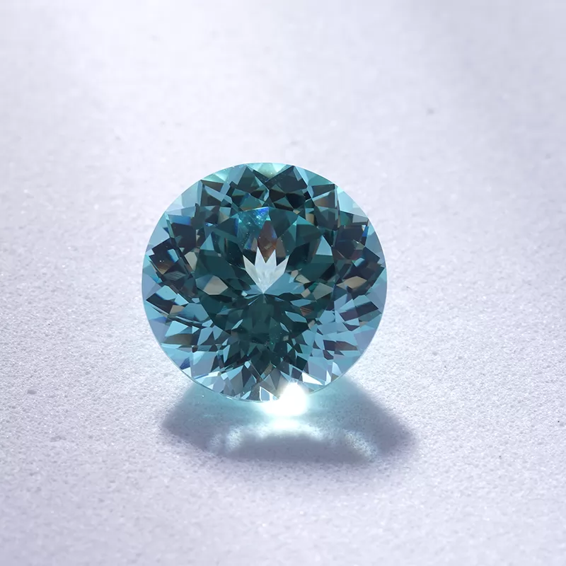 Paraiba Color Round Brilliant Cut Lab Grown Sapphire