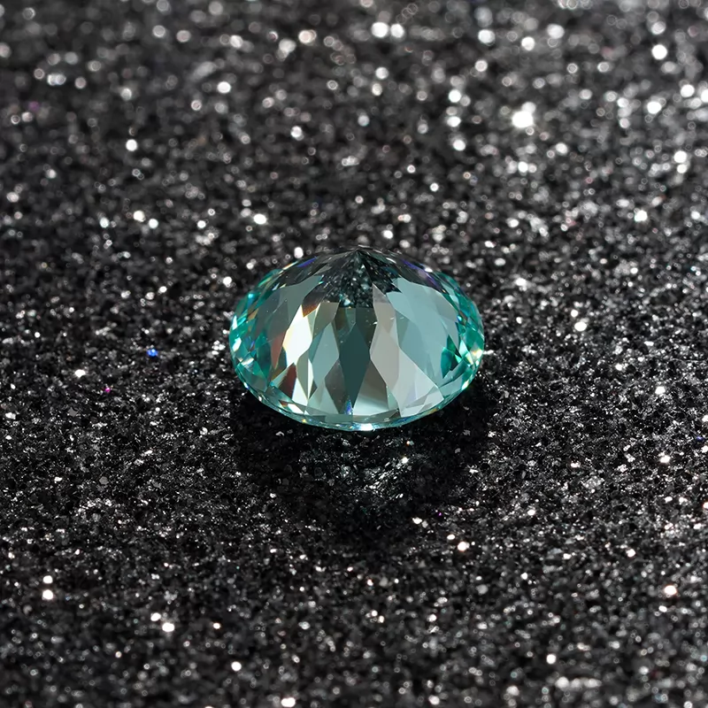 Paraiba Color Round Brilliant Cut Lab Grown Sapphire