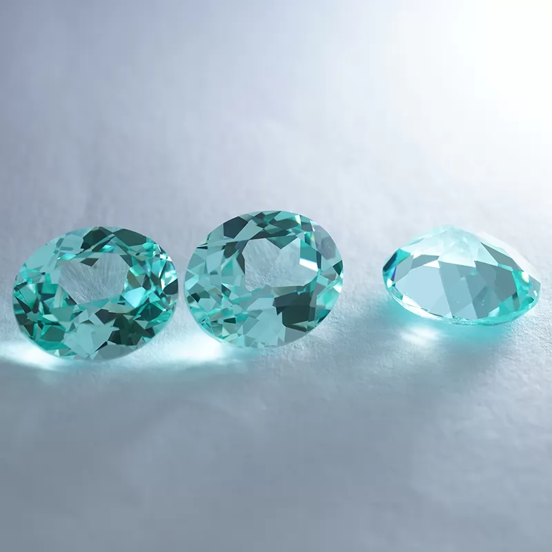 Paraiba Color Oval Cut Lab Grown Sapphire