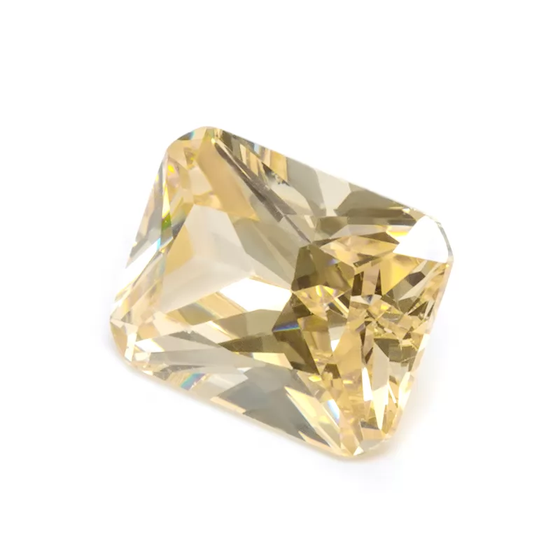Octagon Princess Cut Canary Color Cubic Zirconia