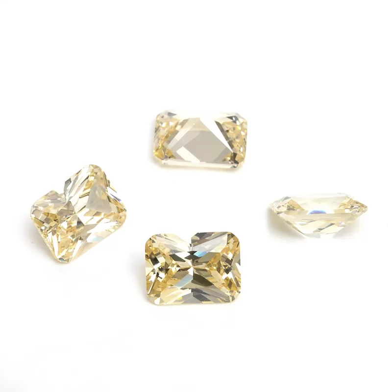 Octagon Princess Cut Canary Color Cubic Zirconia