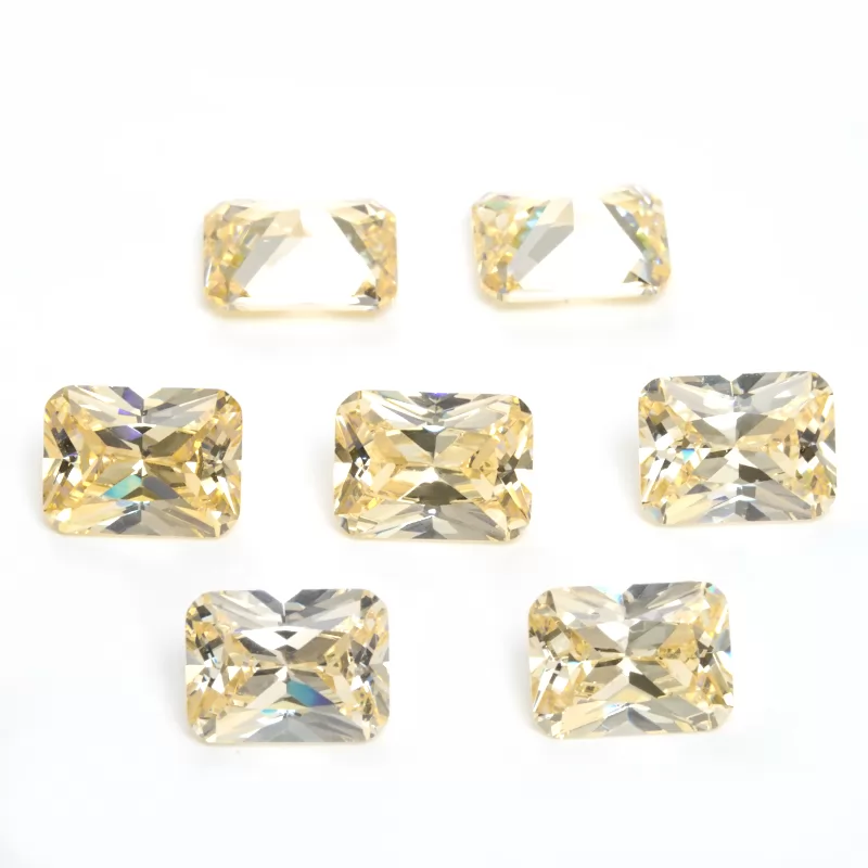 Octagon Princess Cut Canary Color Cubic Zirconia