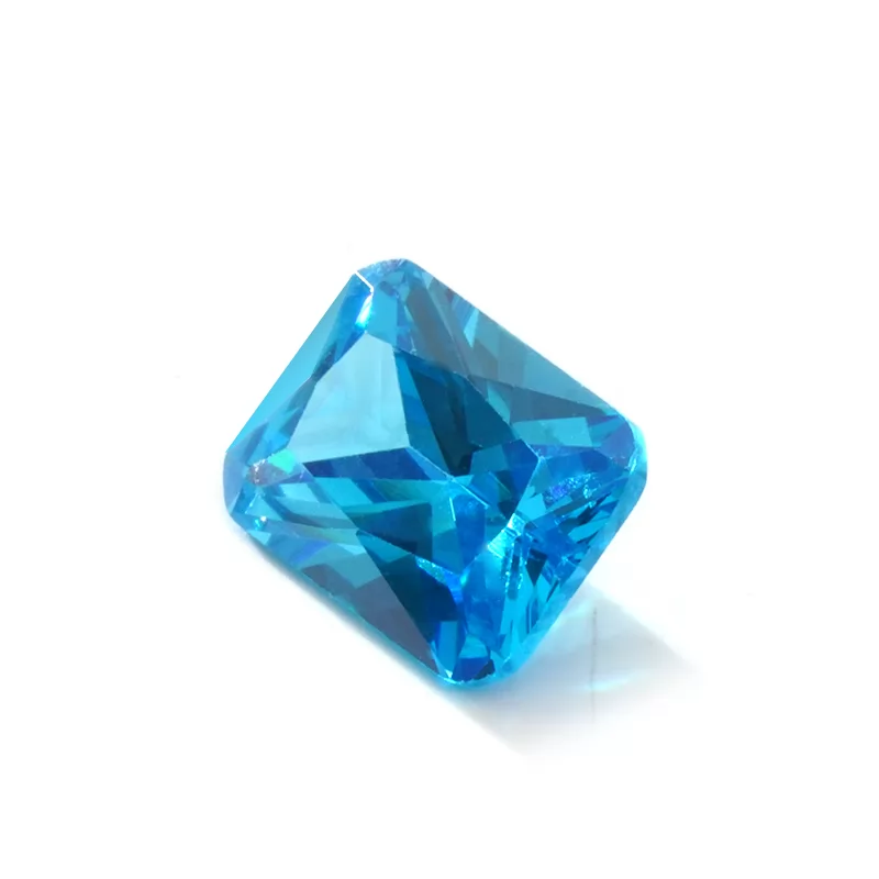Octagon Princess Cut Aqua Blue Color Cubic Zirconia