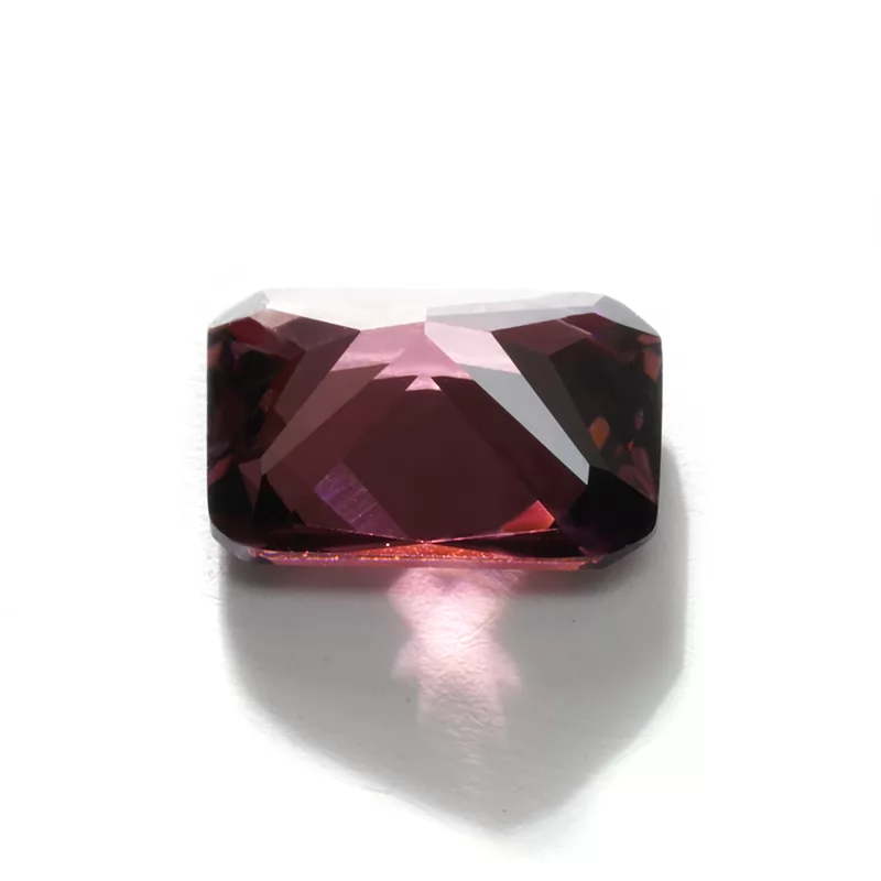 Octagon Princess Cut Rhodonite Color Cubic Zirconia