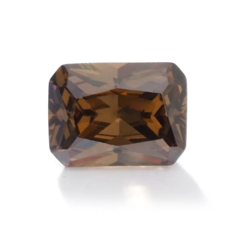 Octagon Princess Cut Light Coffee Color Cubic Zirconia