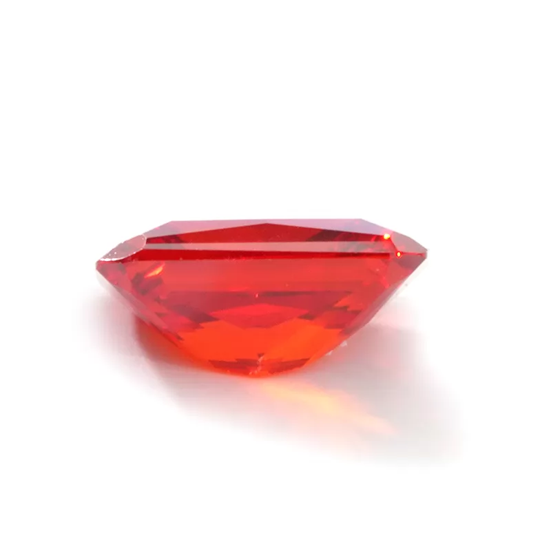 Octagon Princess Cut Mid Garnet Color Cubic Zirconia