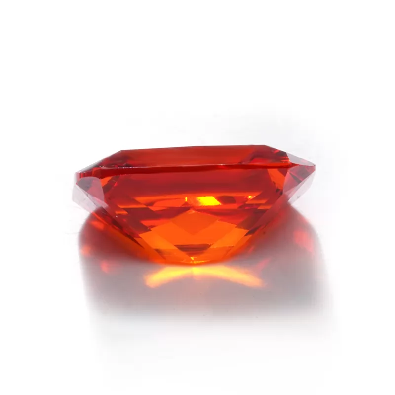Octagon Princess Cut Dark Orange Color Cubic Zirconia