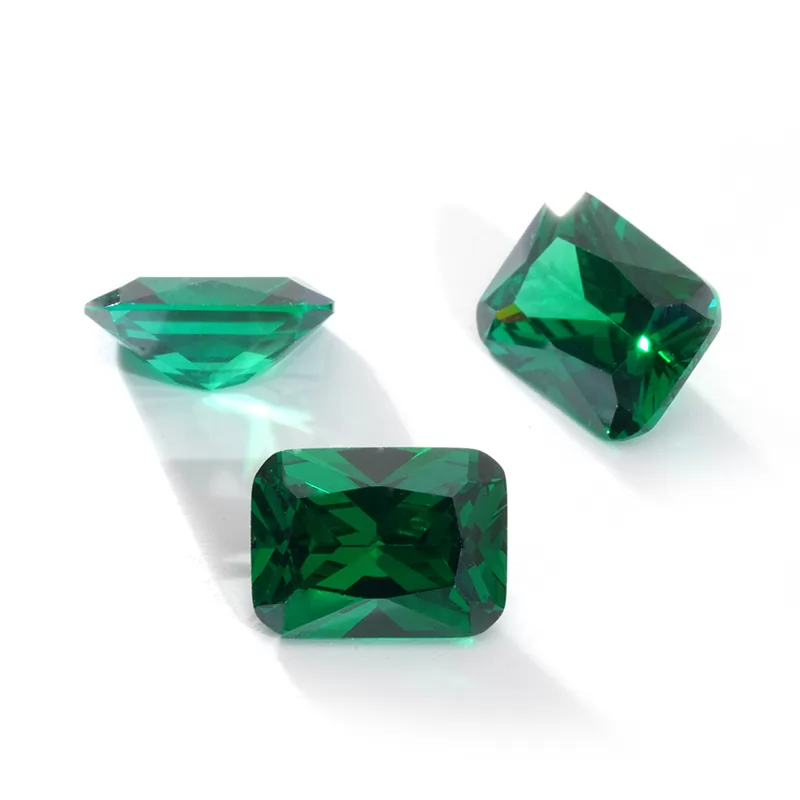 Octagon Princess Cut Green Color Cubic Zirconia