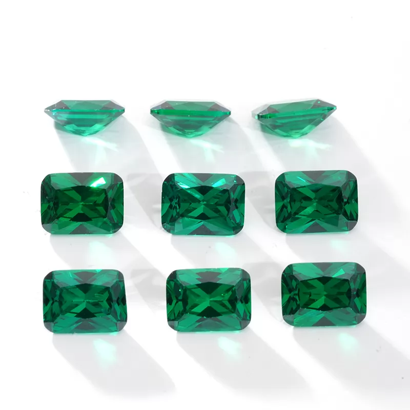 Octagon Princess Cut Green Color Cubic Zirconia