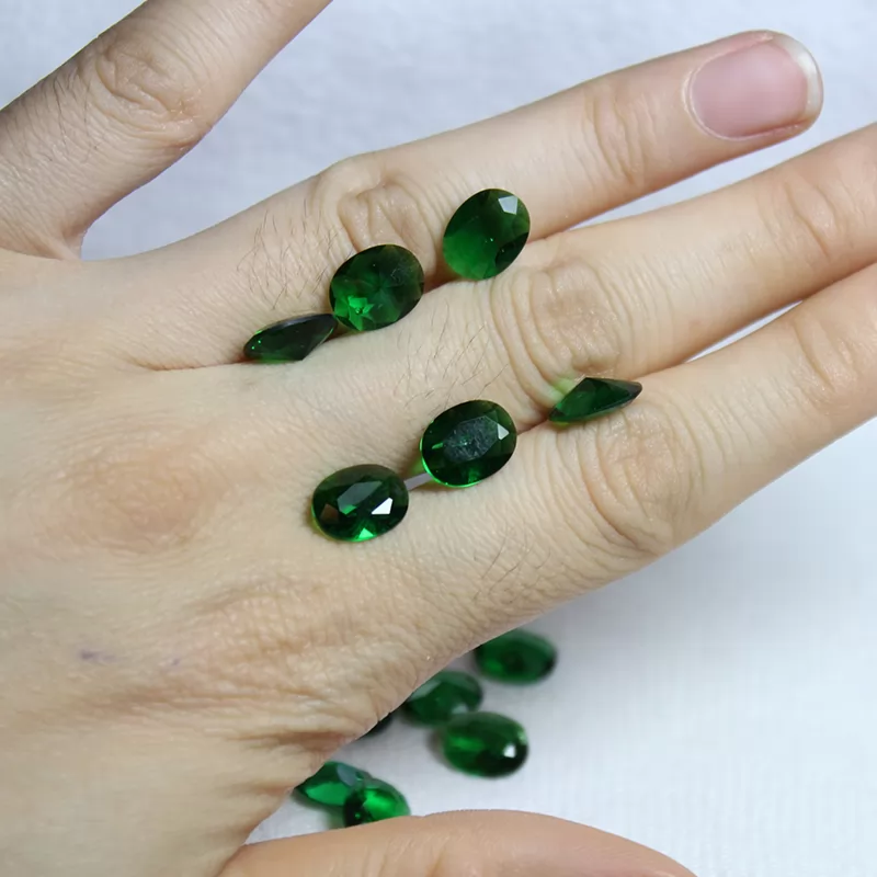 Oval Shape Green Glass