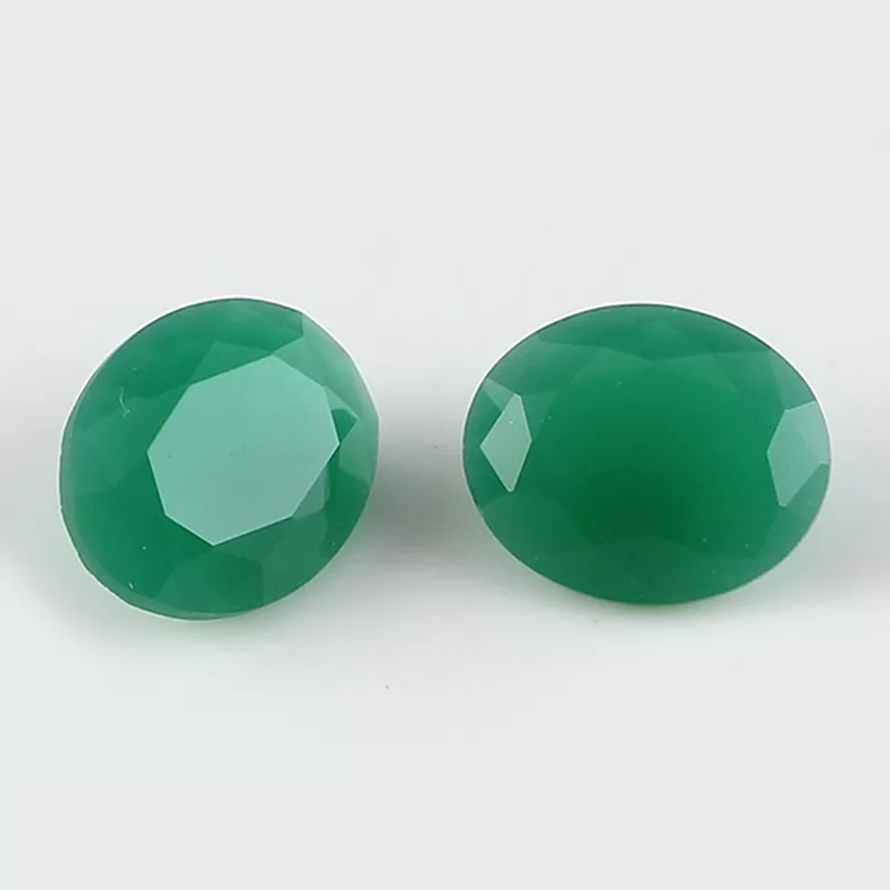 Oval Cut Malay Jade Color Glass