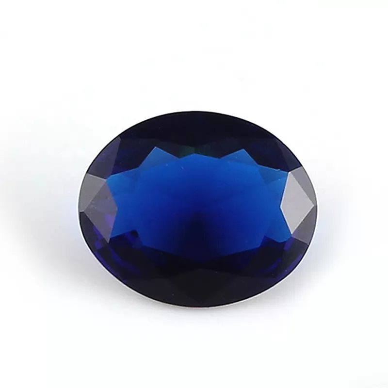 Oval Cut Sapphire Color Glass