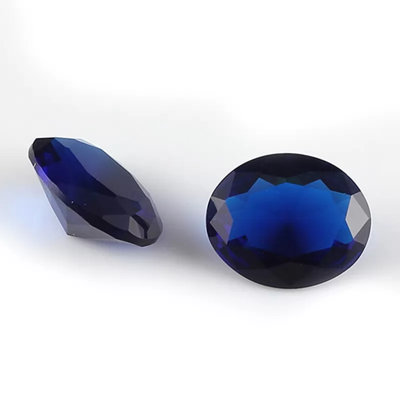 Oval Cut Sapphire Color Glass