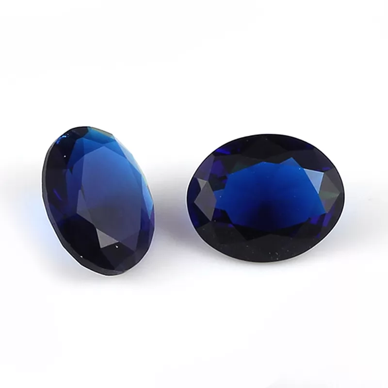 Oval Cut Sapphire Color Glass