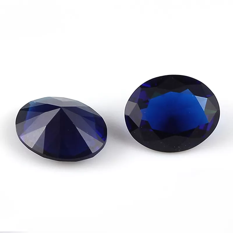 Oval Cut Sapphire Color Glass