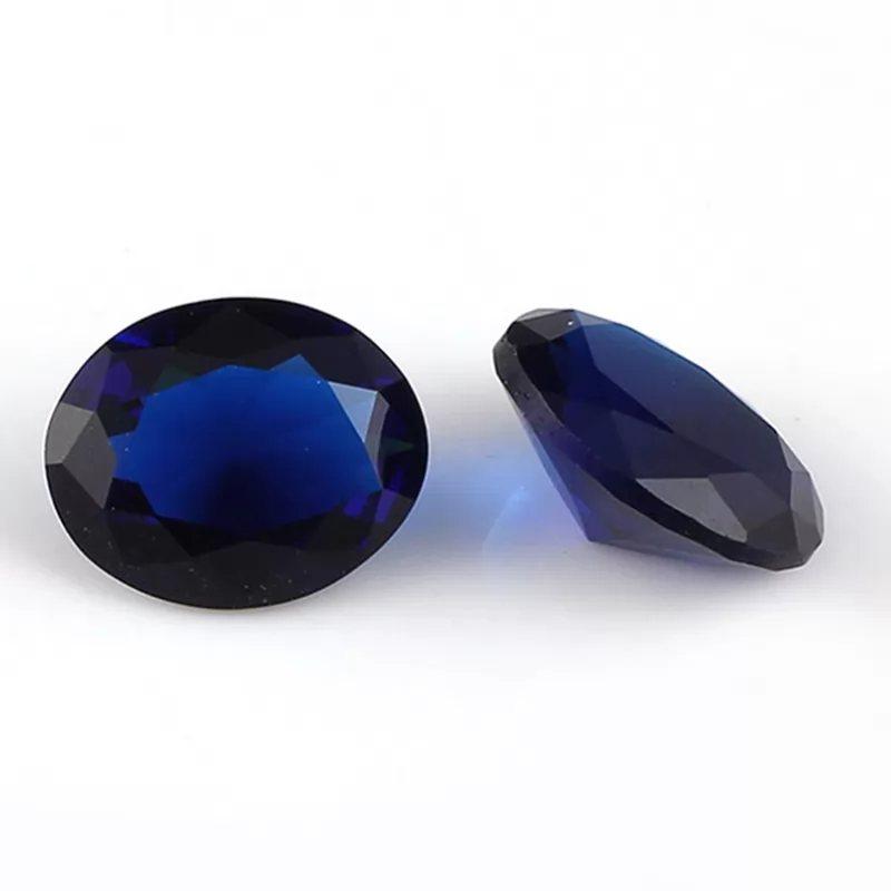 Oval Cut Sapphire Color Glass