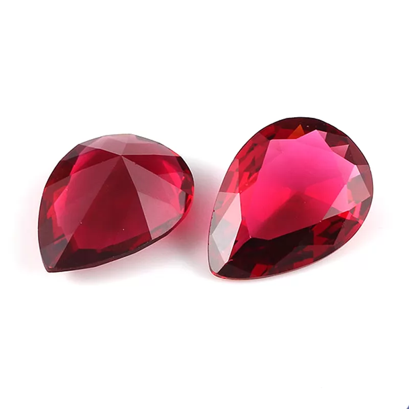 Pear Cut 3# Ruby Red Color Glass