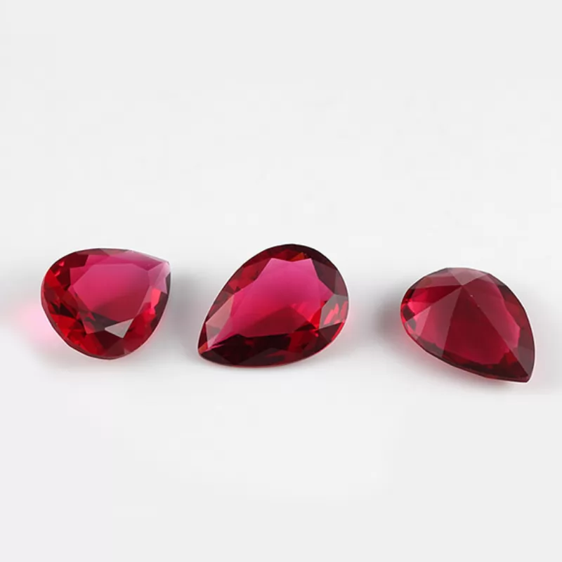 Pear Cut 3# Ruby Red Color Glass