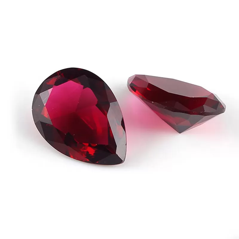 Pear Cut 5# Ruby Red Color Glass