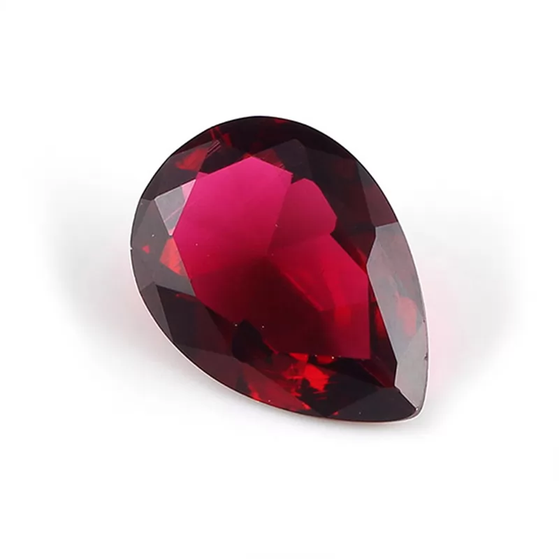 Pear Cut 5# Ruby Red Color Glass