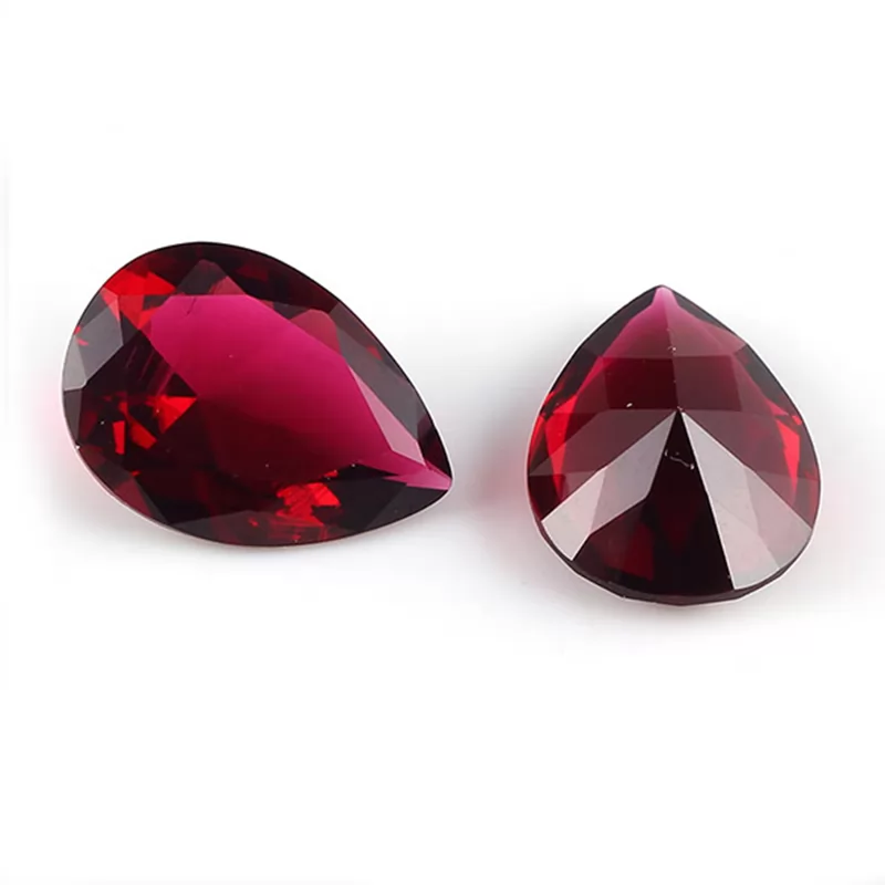 Pear Cut 5# Ruby Red Color Glass