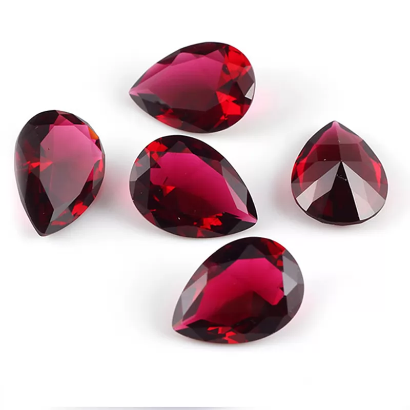 Pear Cut 5# Ruby Red Color Glass