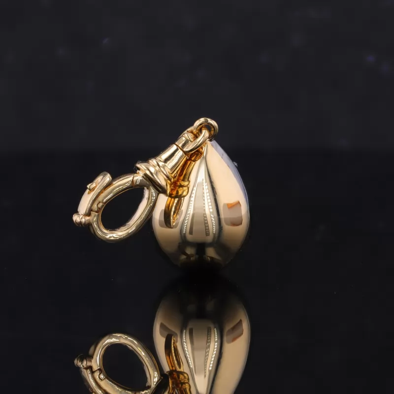 8×12mm Pear Cut Moissanite 18K Yellow Gold Diamond Pendant