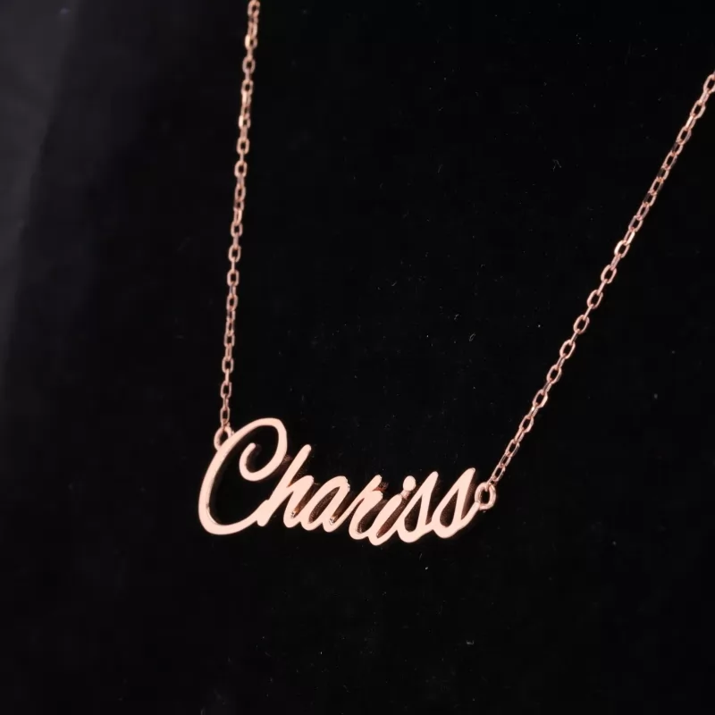 14K Rose Gold letter Necklace