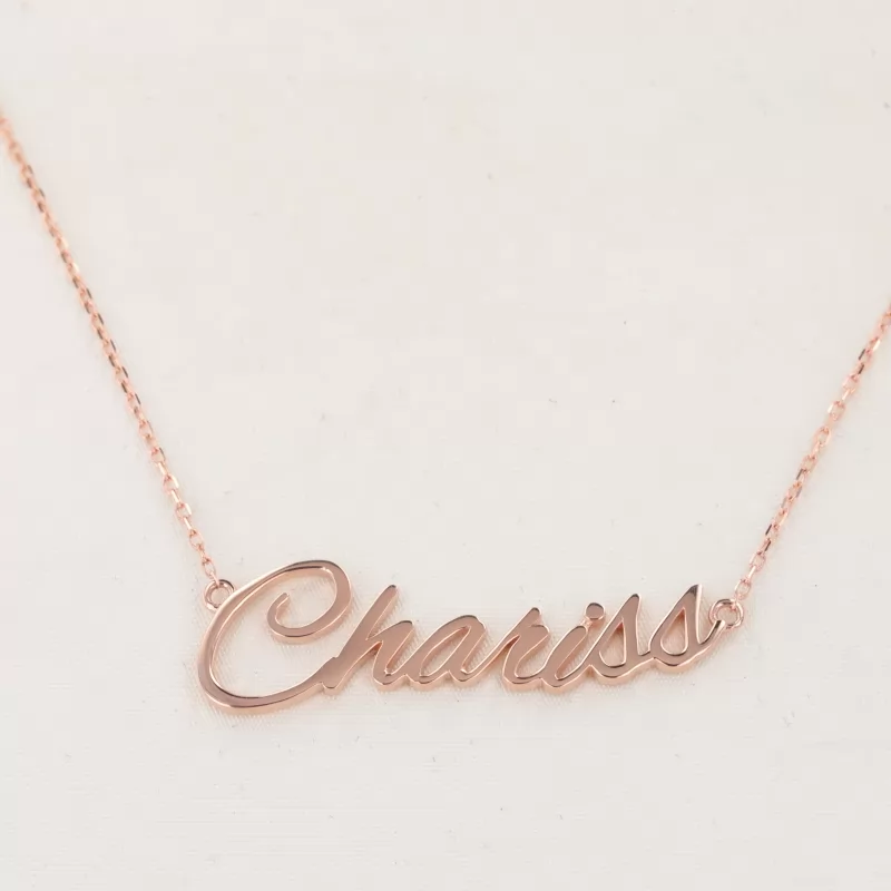 14K Rose Gold letter Necklace