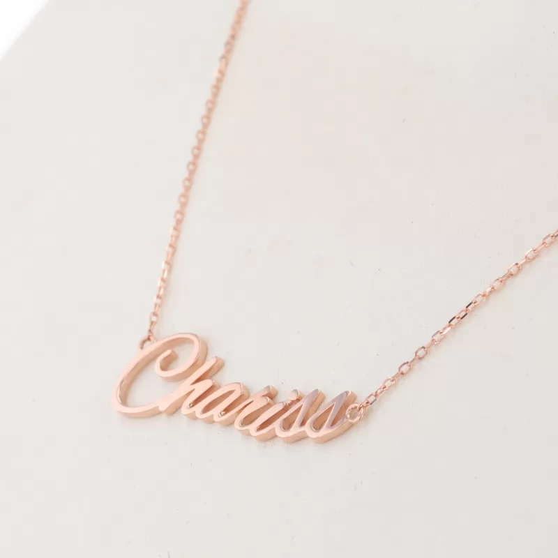 14K Rose Gold letter Necklace