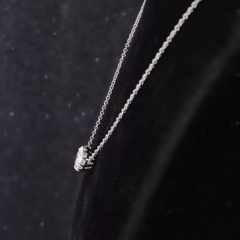 5.4×8.17mm Pear Cut Lab Grown Diamond 14K White Gold Diamond Pendant Necklace