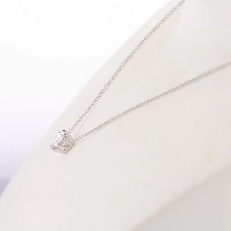 5.4×8.17mm Pear Cut Lab Grown Diamond 14K White Gold Diamond Pendant Necklace