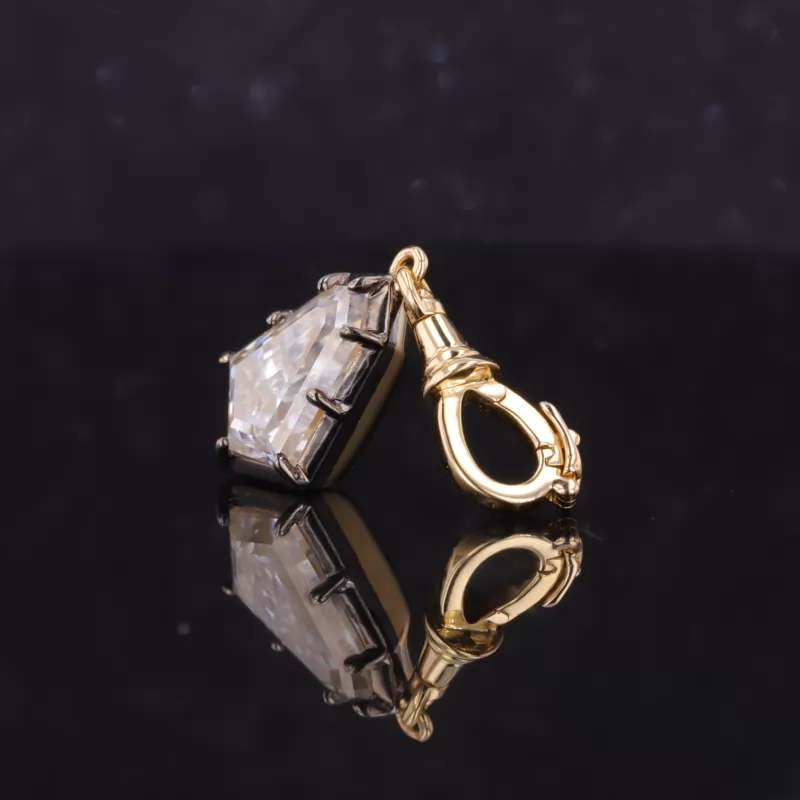8×11mm Fancy Shape Moissanite 18K Gold Diamond Pendant