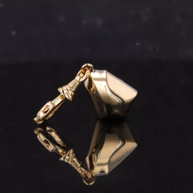 8×11mm Fancy Shape Moissanite 18K Gold Diamond Pendant