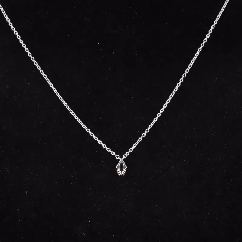 3×5mm Oval Cut Moissanite S925 Sterling Silver Diamond Pendant Necklace