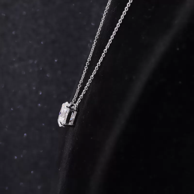 7×9mm Oval Cut Moissanite 14K White Gold Diamond Pendant Necklace