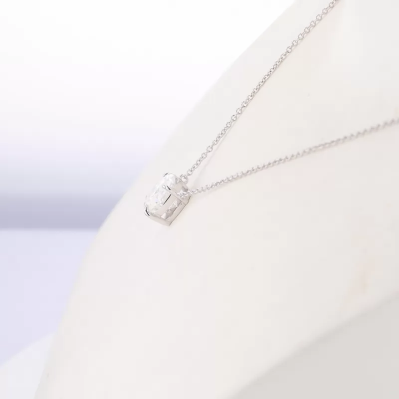7×9mm Oval Cut Moissanite 14K White Gold Diamond Pendant Necklace